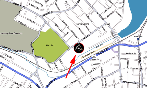 Map of Our Location - 53 Mason Street, Salem, MA 01970 (978) 745-2555